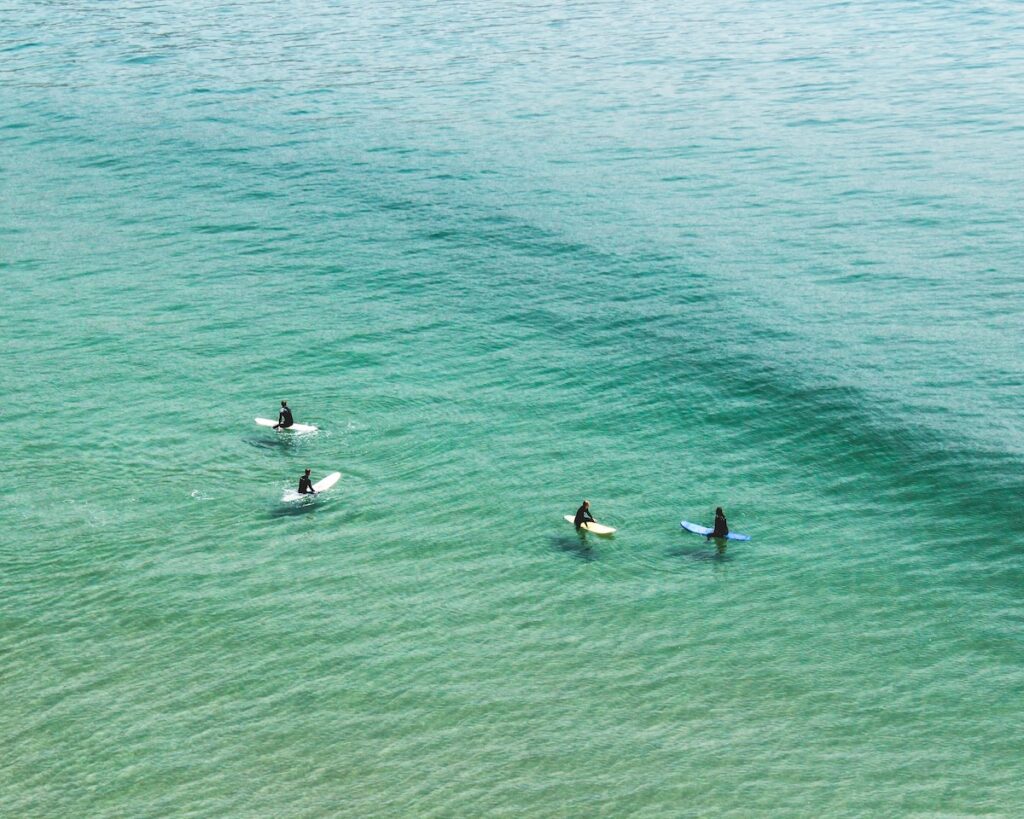 Clear and calm waters at a surf break in Morocco